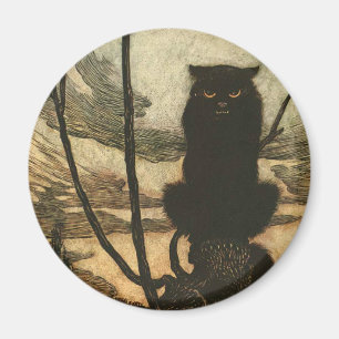 Aimant Chat noir d'Halloween effrayant vintage Rackham