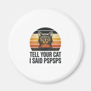Aimant Chat noir drôle Pspsps Design vintage coucher de s