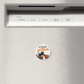 Aimant Chat noir drôle renversant une citrouille Hallowee (In Situ (Lave-vaisselle))