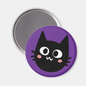 Aimant Chat noir drôle violet (Recto/Verso)