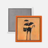 Aimant Chat noir et acrobate Halloween (Recto/Verso)