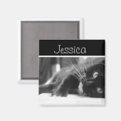 Aimant Chat noir et blanc (Recto/Verso)