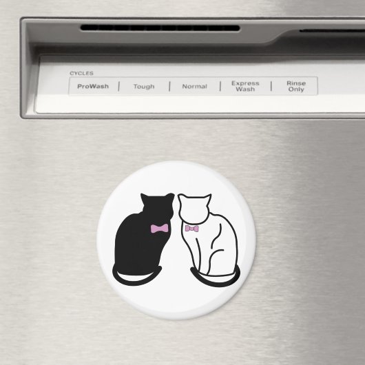 Aimant Chat noir et blanc (In Situ (Lave-vaisselle))