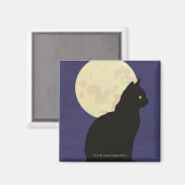 Aimant Chat noir et lune (Recto/Verso)