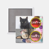 AIMANT CHAT NOIR ET PRINCESS TATUS DIRTY PROPRE (Recto/Verso)