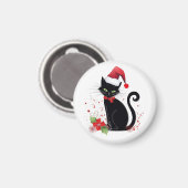 Aimant Chat noir festif (Recto/Verso)