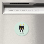 Aimant Chat Noir Fundy Pun Avec Halo - Feline Bon (In Situ (Lave-vaisselle))