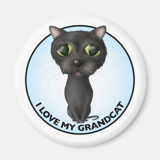 Aimant Chat noir - Grand chat (Devant)