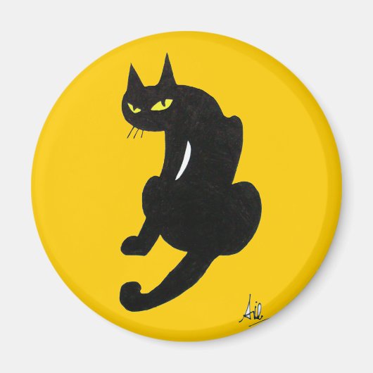 AIMANT CHAT NOIR HALLOWEEN PARTY (Devant)