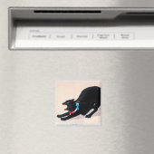 Aimant Chat noir Hissing Fine Art par Hiroaki Takahashi (In Situ (Lave-vaisselle))