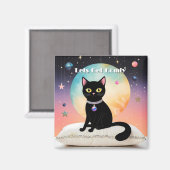 Aimant Chat Noir - Installons-Nous Confortablement (Recto/Verso)