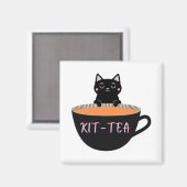 AIMANT CHAT NOIR KIT-THÉ (Recto/Verso)