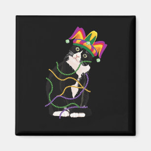 Aimant Chat Noir Meow Mardi Gras Masque Fleur De Lis Chat