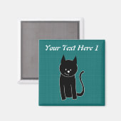 Aimant Chat noir mignon (Recto/Verso)