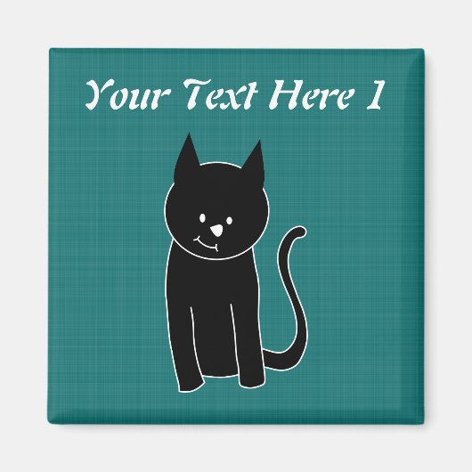 Aimant Chat noir mignon (Devant)