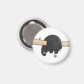 Aimant Chat noir mignon endormi (Recto/Verso)