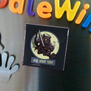 Aimant Chat noir ninja sautant Artwork Animal Alternatif