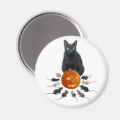 Aimant Chat noir, Rats et Jack-o-Lantern (Recto/Verso)