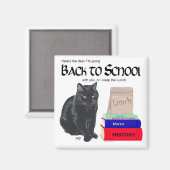 Aimant Chat noir Retour à l'école (Recto/Verso)
