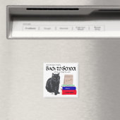 Aimant Chat noir Retour à l'école (In Situ (Lave-vaisselle))