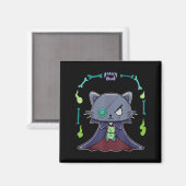 Aimant Chat noir vampire Dracula et ours en peluche pour (Recto/Verso)