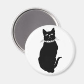 Aimant Chat noir vintage (Recto/Verso)