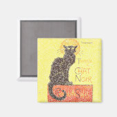 Aimant Chat noir Vintage (Recto/Verso)