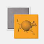 Aimant Chat orange amusant (Recto/Verso)