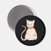Aimant Chat Orange et Blanc (Recto/Verso)