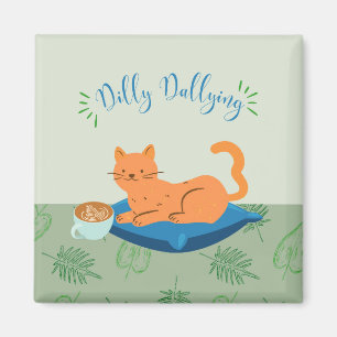 Aimant Chat orange paresseux