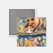 Aimant Chat par Koi Pond (Recto/Verso)