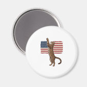 Aimant Chat patriotique Drapeau américain Design vectorie (Recto/Verso)