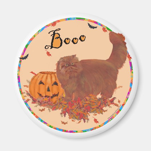 Aimant Chat Persan Rouge Halloween (Devant)