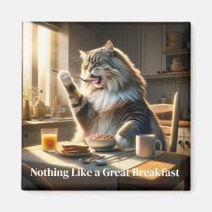 Aimant Chat Petit Déjeuner
