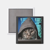 Aimant Chat pirate informatique Black Cat (Recto/Verso)