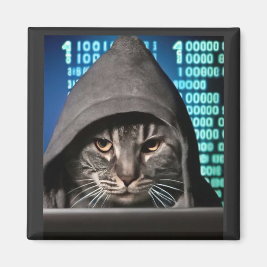 Aimant Chat pirate informatique Black Cat (Devant)