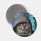 Aimant Chat pirate informatique Black Cat (Recto/Verso)