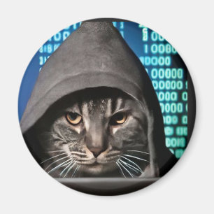 Aimant Chat pirate informatique Black Cat