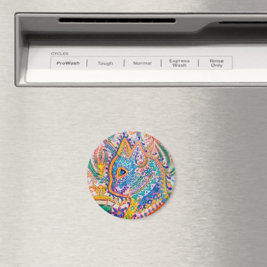 Aimant Chat psychédélique, Louis Wain (In Situ (Lave-vaisselle))