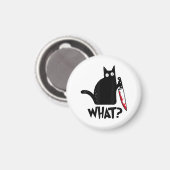 Aimant Chat Qu'est-ce que_ Drôle Chat Noir  (Recto/Verso)