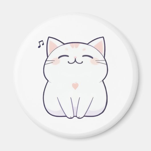 Aimant Chat qui chante avec une note de musique Design Ka (Devant)