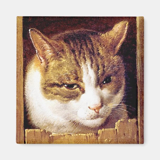 Aimant : "Chat qui traverse une clôture" (Devant)