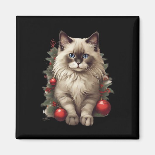 Aimant Chat Ragdoll Noël Byubles (Devant)