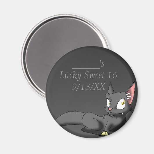 Aimant Chat Repère Noir 1 (Recto/Verso)