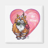 Aimant Chat roux Saint-Valentin (Devant)