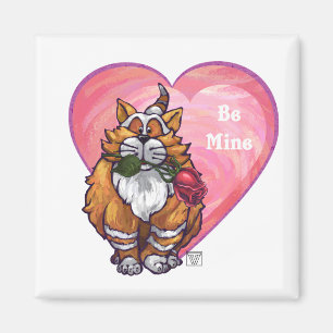 Aimant Chat roux Saint-Valentin