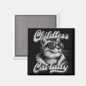 Aimant Chat sans enfant Lady Kamala Harris 2024 (Recto/Verso)