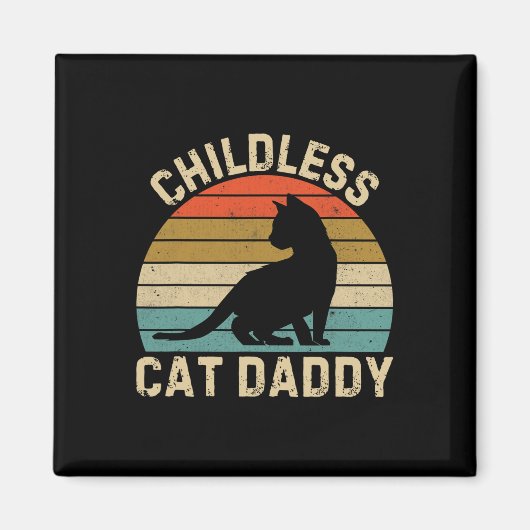 Aimant Chat sans enfant papa 2024 1 (Devant)