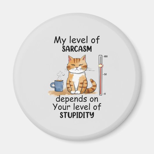 Aimant Chat sassy et mignonne orange (Devant)