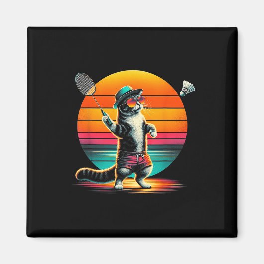 Aimant Chat Shuttle Badminton Hommes Femmes (Devant)